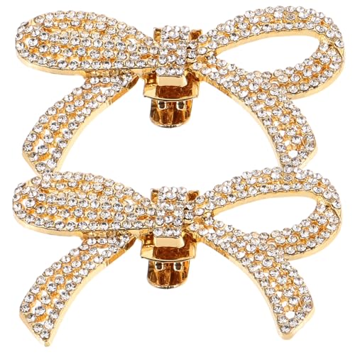 COMPUKAS 1 Paar Abnehmbare Schuhschnallen mit Schleifen und Strass Dekorative Schuhclips für Hochzeiten und Anlässe Vielseitiges Zubehör für Damen Schuhe Schmuckelemente für Looks von COMPUKAS