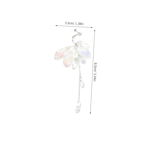 COMPUKAS 1 Paar Lange, Funkelnde Kristallohrringe in Tropfenform Für Brautfrauen, Nicht Durchbohrt, Anklipsen, Brautjungfern-accessoires Für Hochzeiten, Abschlussbälle Und Partys von COMPUKAS