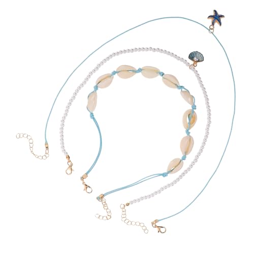 COMPUKAS 1 Set Hawaiian Shell Halskette Für Handgefertigte Perlen Kurzes Schlüsselbein Natürliche Muschel Shell Anhänger Boho Sommer Strand Schmuck von COMPUKAS