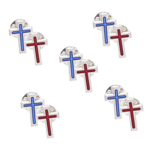 COMPUKAS 10 Stück Teiliges Christliches Kreuz Anstecknadel aus Metalllegierung Emaillierte Religiöse Pins für Jungen und Mädchen Komfortabel Langlebig Vielseitig für Anzüge Hemden Kommunion von COMPUKAS