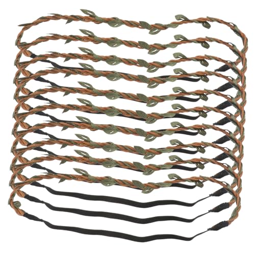 COMPUKAS 10 Stück Teiliges Natürliches Stirnband Simulierten Blättern Einfaches Langlebiges Kopfschmuck material aus Geflochtenem Rattan für DIY haarbänder Party Hochzeit und Alltag von COMPUKAS