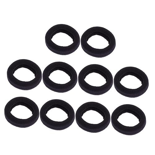 COMPUKAS 10stücke Farbige Dicke Haargummis Elastische Haarbänder Für Frauen Und Mädchen Für Alltag Und Besondere Anlässe Elegantem Schwarz Haaraccessoires von COMPUKAS