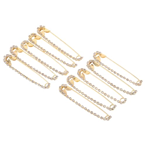 COMPUKAS 10stücke Strass-sicherheitsnadeln Brosche U-förmige Anstecknadeln Aus Zinklegierung Für Schals Pullover Mützen Kleidungsverschlüsse Dekoratives Schmuck-zubehör von COMPUKAS