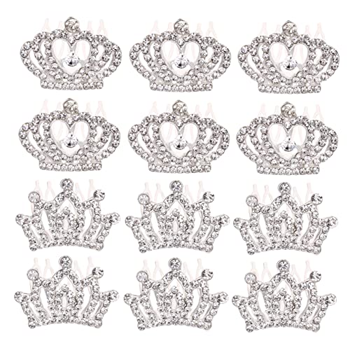 COMPUKAS 12stücke Kronen Haarkamm Krone Kamm Mädchenkrone Kopfbedeckung Haarkamm Junge Mädchen Tiara Party Tiara von COMPUKAS