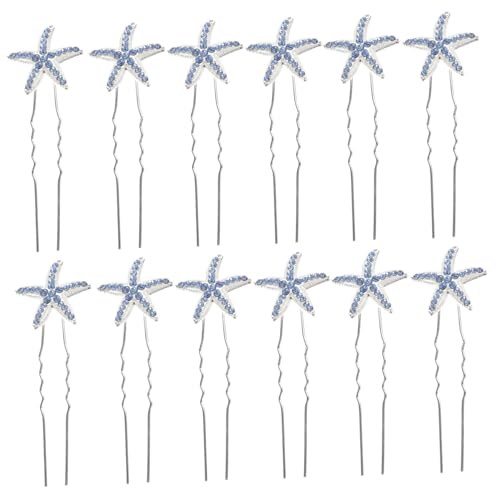 COMPUKAS 12 Stücke Strass Haarnadeln Seestern Haarpins für Braut Haar Schmuck Hochzeit Haarschmuck Zubehör COMPUKAS 12 Stücke Strass Haarnadeln Seestern Haarpins für Braut Haar Schmuck Hochzeit Haarschmuck Zubehör von COMPUKAS