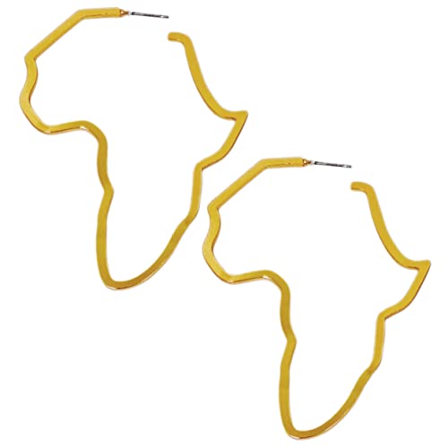 COMPUKAS 1Paar Extravaganter Afrikanische Karte Ohrringe für Damen Übertriebene Goldene Ohrstecker mit Einzigartigem Design für Besondere Anlässe COMPUKAS 1Paar Extravaganter Afrikanische Karte Ohrringe für Damen Übertriebene Goldene Ohrstecker mit Einzigartigem Design für Besondere Anlässe von COMPUKAS