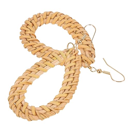 COMPUKAS 1paar Rattan-ohrringe Für Frauen Boho-stil Hängend Leicht Und Kreativ Für Strand Und Sommer-outfits Perfektes Für Weihnachten Valentinstag Und Geburtstage von COMPUKAS