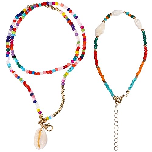 COMPUKAS 1Satz Perlenkette Armband Set für Frauen Handgefertigter Modeschmuck mit Bunten Perlen Langlebig für Verschiedene Anlässe Outfits COMPUKAS 1Satz Perlenkette Armband Set für Frauen Handgefertigter Modeschmuck mit Bunten Perlen Langlebig für Verschiedene Anlässe Outfits von COMPUKAS