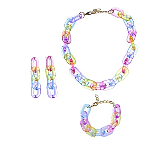 COMPUKAS 1Satz Stylisches Acrylschmuck Set für Halskette Armband Ohrringe mit Bunten Papierklammern Kreativ für Anlässe COMPUKAS 1Satz Stylisches Acrylschmuck Set für Halskette Armband Ohrringe mit Bunten Papierklammern Kreativ für Anlässe von COMPUKAS