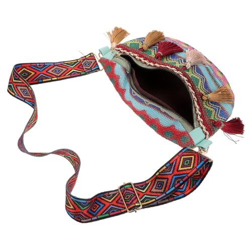 COMPUKAS Kleine Ethno Gürteltasche Damen Verstellbare Schultertasche Polyester Brusttasche für Reisen und Shopping von COMPUKAS