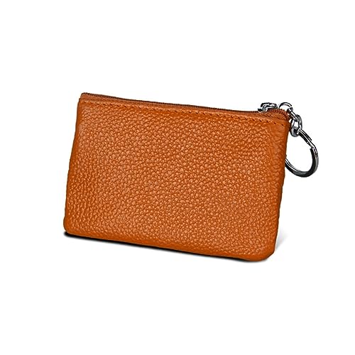 COMPUKAS 1Stück Frauen Geldbörse Zipper Portemonnaie Kleine PU Brieftasche für Münzen Karten Vielseitige Reißverschlusstasche Hellbraun für Unterwegs von COMPUKAS