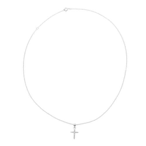 COMPUKAS Kreuzförmige Halskette Für Damen Halskette Mit Strass Halsschmuck Aus Hochwertigem Material Für Partys Und Alltagskleidung von COMPUKAS