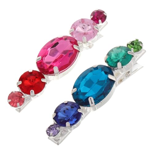 COMPUKAS 2stücke Elegante Haarklammern Für Damen Mit Bunten Strasssteinen Feine Haarspangen Für Besondere Anlässe Und Alltag Für Hochzeiten Partys Und Mehr von COMPUKAS