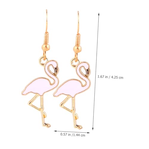 COMPUKAS 2 Paare Bohemian Ohrhänger Flamingo Ohrringe Damen Drop Ohrschmuck Tieranhänger Modisch Langlebig Geeignet für Vielfältige Anlässe und Outfits von COMPUKAS