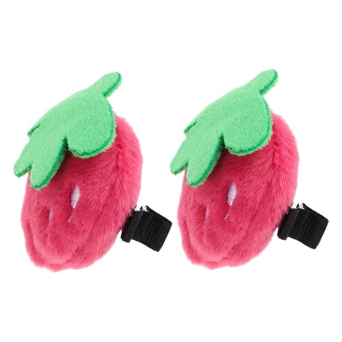 COMPUKAS 2stücke Süße Plüschige Erdbeer-haarklammern Für Mädchen Charmante Duckbill-clips Zur Dekoration Von Frisuren Für Partys Und Festivals von COMPUKAS