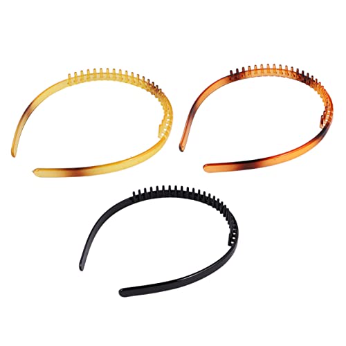COMPUKAS 2 Sätze Kunststoff Haarkamm Stirnband mit Zähnen Rutschfestes Haarband für Frauen und Mädchen Farblich Sortiert Teiliges Set Vielseitiges Haarschmuck Accessoire Zufällige Farbe von COMPUKAS