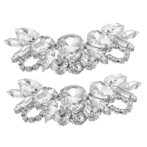 COMPUKAS 2 Stück Abnehmbare Schuhclips mit Strass Silberne High Heels Clips Vielseitiges Schuhzubehör für Damen Schnelle Anbringung Eleganter Schuhschmuck für Pumps und Sandalen von COMPUKAS