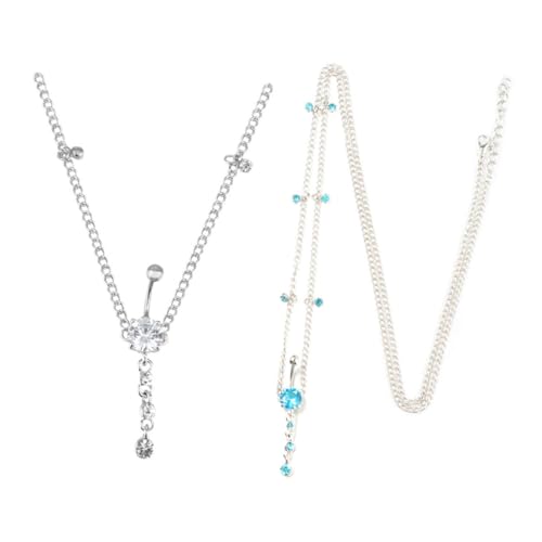 COMPUKAS 2 Stück Bauchkette mit Bauchring Zirkonia Funkelnde Taillenkette für Frauen Umweltfreundliches Material Weiß Trendiger Körperschmuck für Besondere Anlässe COMPUKAS 2 Stück Bauchkette mit Bauchring Zirkonia Funkelnde Taillenkette für Frauen Umweltfreundliches Material Weiß Trendiger Körperschmuck für Besondere Anlässe von COMPUKAS