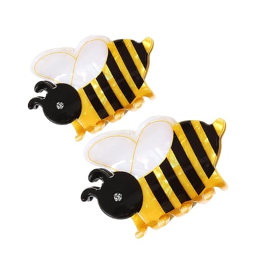 COMPUKAS 2 Stück Bienen Haarklammern mit Strass Niedliche Bienen Form Rutschfeste Haarklammern Leichter Kralle Haarschmuck für Frauen und Mädchen Schneller für Pferdeschwanz und von COMPUKAS