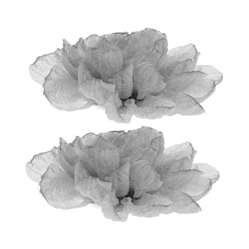 COMPUKAS 2 Stück Blumenschuhclips Abnehmbare Schuhdekoration für Frauen Hochzeits und Partyschmuck für High Heels Hellgrau Schuhaccessoires für von COMPUKAS