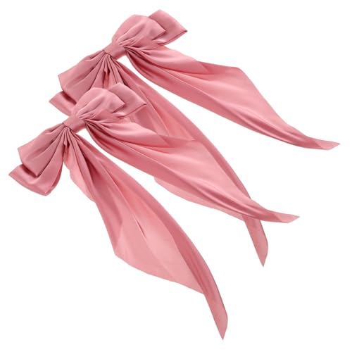 COMPUKAS 2 Stück Große Schleifen Haarspangen mit Langem Band Sanftes Material Sicherer Federmechanismus Modische Haarklammern für Frauen und Mädchen Vielseitig für Haartypen und Stilvolle von COMPUKAS