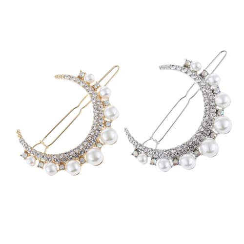 COMPUKAS 2 Stück Haarklammern mit Kunstperlen und Strasssteinen Haarspangen für Damen Accessoires für Besondere Anlässe Gold und Silber COMPUKAS 2 Stück Haarklammern mit Kunstperlen und Strasssteinen Haarspangen für Damen Accessoires für Besondere Anlässe Gold und Silber von COMPUKAS