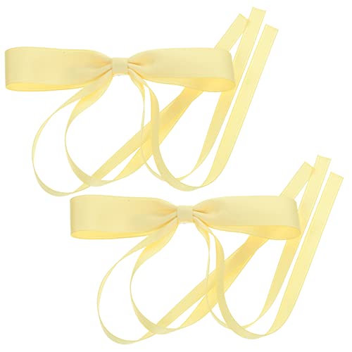 COMPUKAS 2 Stück Haarschleifen Clips Damen Doppellagige Spitzen Bandschleifen Haarspangen mit Metallklemme Rutschfest Haarschmuck für Hochzeit Feier Alltag Haaraccessoires von COMPUKAS