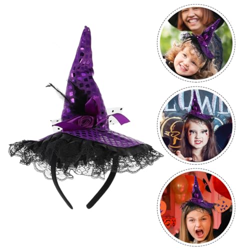 COMPUKAS 2 Stück Hexenhut Stirnband Mädchen Accessoires Haarschmuck Für Mädchen Kinderhaar Halloween Haarschmuck Haar Accessoire Für Hexen Stirnband Für Frauen Stoff von COMPUKAS