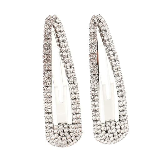 COMPUKAS 2 Stück Rhinestone Haarklammern Große Wasserfall Metall Haarspangen mit Glitzer Strass für Damen und Mädchen Eleganter Haarschmuck für Hochzeit Party Alltag und Festliche Anlässe von COMPUKAS