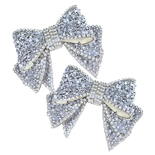 COMPUKAS 2 Stück Schleifen Schuhschmuck mit Strasssteinen Schuhdekoration für Damen Pumps High Heels Flats und Sandalen Vielseitig Einsetzbar für Hochzeit Party Geburtstag und Festliche von COMPUKAS