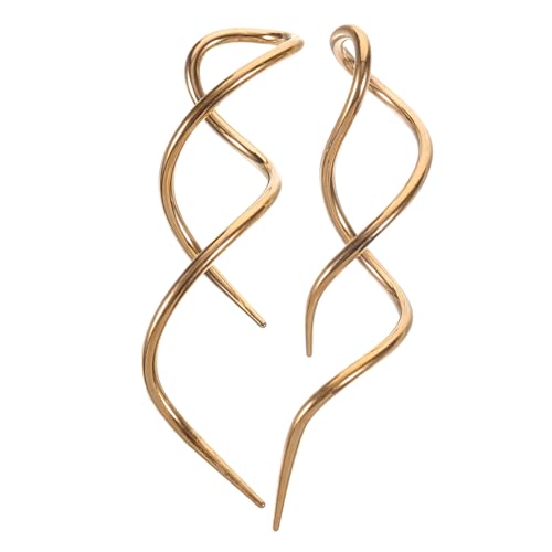 COMPUKAS 2stücke Spiral-einfädler-ohrringe Für Damen Lange Baumelnde Spiralohrringe Spiralschmuck Aus Edelstahl Modische Und Einzigartige Ohrringe Im Vintage-design von COMPUKAS