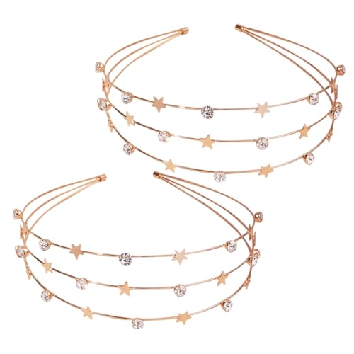 COMPUKAS 2stücke Stern-stirnbänder Mit Strass Glitzer- Party-kopfbedeckungen Für Frauen Und Mädchen Haarreifen Stirnbänder Für Hochzeit Und Geburtstag von COMPUKAS