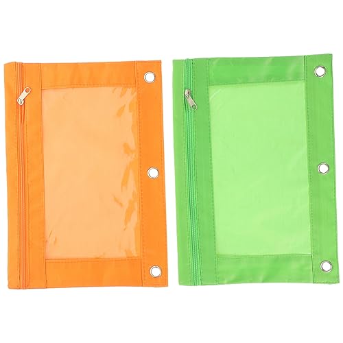 COMPUKAS 2 Stück Teiliges Abnehmbare Federmäppchen aus Reißfestem Oxford mit Metallösen Große Kapazität Vielseitige Schreibstift Aufbewahrung für Schule Büro und Reise in Neon Grün und von COMPUKAS