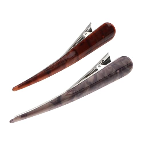 COMPUKAS 2 Stück Teiliges Duckbill Haarspangen Starke Spannung Haarclips für Damen und Friseure zum Stylen und Haarefärben in Kaffee COMPUKAS 2 Stück Teiliges Duckbill Haarspangen Starke Spannung Haarclips für Damen und Friseure zum Stylen und Haarefärben in Kaffee von COMPUKAS