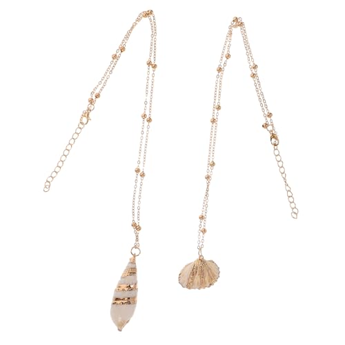 COMPUKAS 2 Stück Teiliges Muschel Meerjungfrauen halsketten Kreative Geschenkidee für Damen Stilvolle Schmuckanhänger Stilvolle Accessoires für Partys und Besondere Anlässe von COMPUKAS