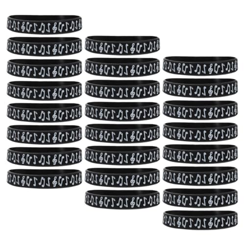 COMPUKAS 24stücke Musiknoten-silikonarmbänder Mit Klaviernoten Gummiarmbänder Für Partydekoration Event-zubehör Geburtstagsgeschenke Festival-armbänder von COMPUKAS