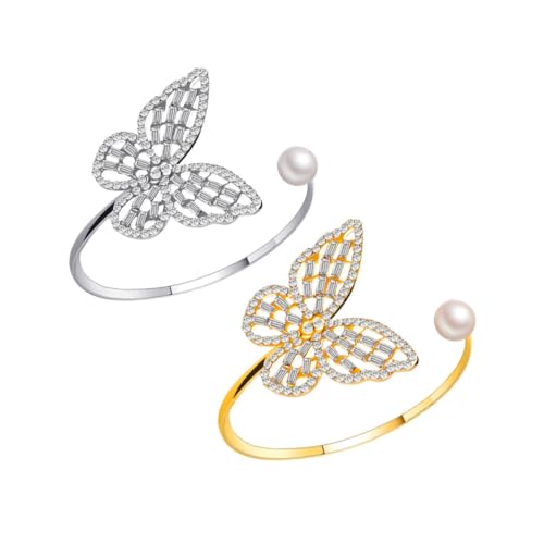 COMPUKAS 2Stücke Verstellbares Armband mit Perlen Schmetterlingen für Frauen Eleganter Schmuck für Partys Komfortabel Langlebig Perfektes für Besondere COMPUKAS 2Stücke Verstellbares Armband mit Perlen Schmetterlingen für Frauen Eleganter Schmuck für Partys Komfortabel Langlebig Perfektes für Besondere von COMPUKAS