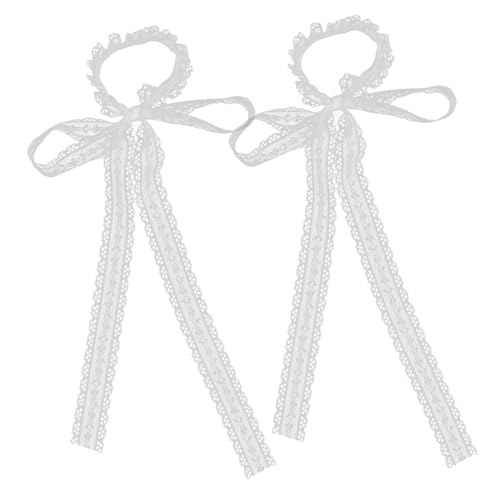 COMPUKAS 2pcs Frische Spitzenband Haare Haarthöfe Elastische Haarbänder Für Mädchen Und Frauen Bequeme Jubel Haar Band Bogen Haarbindungen Jubeln Haarband von COMPUKAS
