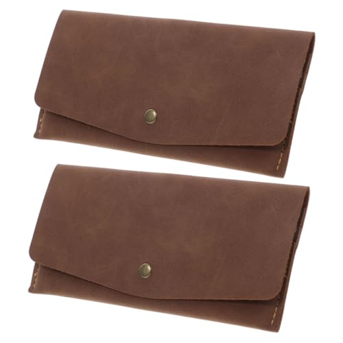 COMPUKAS 2stücke Vintage Pu Bifold RFID Geldbörse Schlanke Brieftasche Mit Kartenfächern Vertikale Kartenhalter Für Geschäft Und Reisen von COMPUKAS