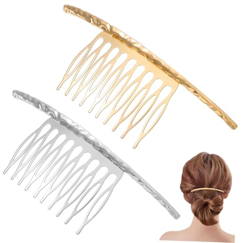 COMPUKAS 2stücke Elegant Haarkämme in Gold Und Silber Für Mädchen Stilvolle Haarclips Und Haarnadeln Perfektes Accessoire Für Jede Gelegenheit von COMPUKAS