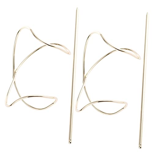 COMPUKAS 2stücke Metall-haarnadeln Goldene Haarmanschetten Einfache Haarspangen Für Frauen Anti-slip Haarstäbe Dutt-clips Für Haare Runde Haarspangen Haarknoten-accessoires von COMPUKAS
