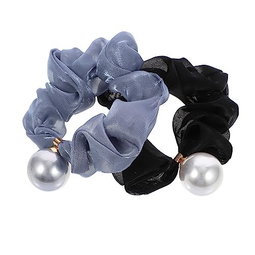 COMPUKAS 2stücke Perlen-haarband Für Mädchen Elegante Haargummis Für Haartypen Modisches Accessoire Für Pferdeschwanz Und Hochsteckfrisuren Bequem Und Elastisch Mit Charmantem Design von COMPUKAS