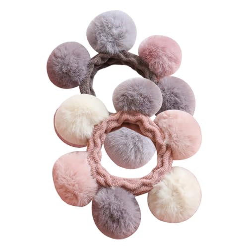 COMPUKAS 2stücke Plüsch Haarbälle Haarringe Entzückende Haarbänder Pferdeschwanzhalter Für Junge Mädchen Mädchen Mit Haargummi Und Haarseil Für Jedes Haar von COMPUKAS