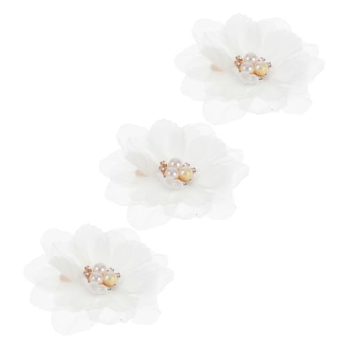 COMPUKAS 3 Stück Blumen Haarklammern für Mädchen Dekorative Haarspangen mit Perlen für Bezaubernde Frisuren für Feste und Besondere Anlässe von COMPUKAS
