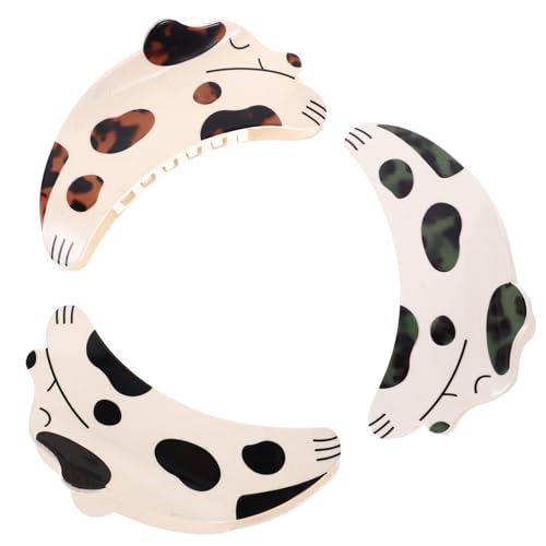 COMPUKAS 3 Stück Cartoon Haarklammern für Dickes Haar Stabile Krallenspangen mit Rutschfestem Griff Schadstofffreie Haarklammern für Damen Dekorative Styling Clips für Sicheren von COMPUKAS