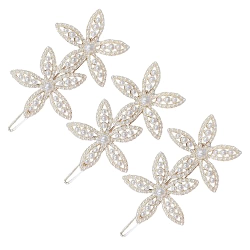 COMPUKAS 3 Stück Perlen blumen haarklammern Stilvolle Haarnadeln mit Perlen Sichere Haarschmuck Clips für Frauen Robust und Vielseitig für Alltag Hochzeit Party Reise und Yoga von COMPUKAS