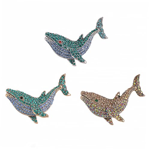 COMPUKAS 3 Stück Teiliges Broschen aus Legierung mit Strass Modische Anstecknadeln für Damen Kreative Tier Designs in Schwarz Rot und Gold Schmuck für Kleidung und Accessoires von COMPUKAS