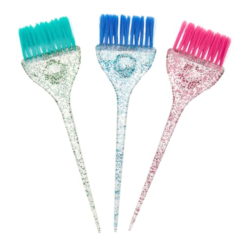 COMPUKAS 3 Stück Teiliges Haarfärbepinsel Kristallklare Borsten für Gleichmäßige Färbung Flexible Anwendung für Salon und DIY Geeignet für Männer und Frauen Professionelles Zufällige Farbe von COMPUKAS