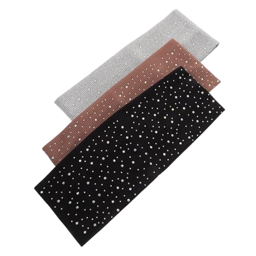 COMPUKAS 3stücke Teiliges Breiter Elastischer Stirnbänder Mit Strasssteinen Funktionsfähige Schweißabsorbierende Sport-accessoires Für Yoga Laufen Und Täglichen Gebrauch von COMPUKAS