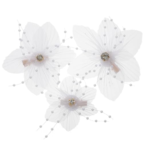 COMPUKAS 3stücke Blumen Haarschmuck Für Damen Blumenspangen Haarzubehör Blumenhaarschmuck Für Mädchen Festival-haarschmuck Stilvolle Blume Clips Strandhaarspange von COMPUKAS